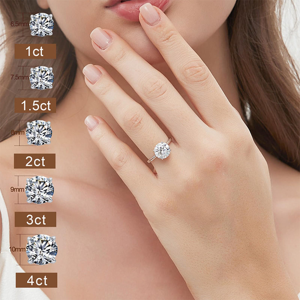 Round Solitaire Lab Grown Diamond Engagement Ring