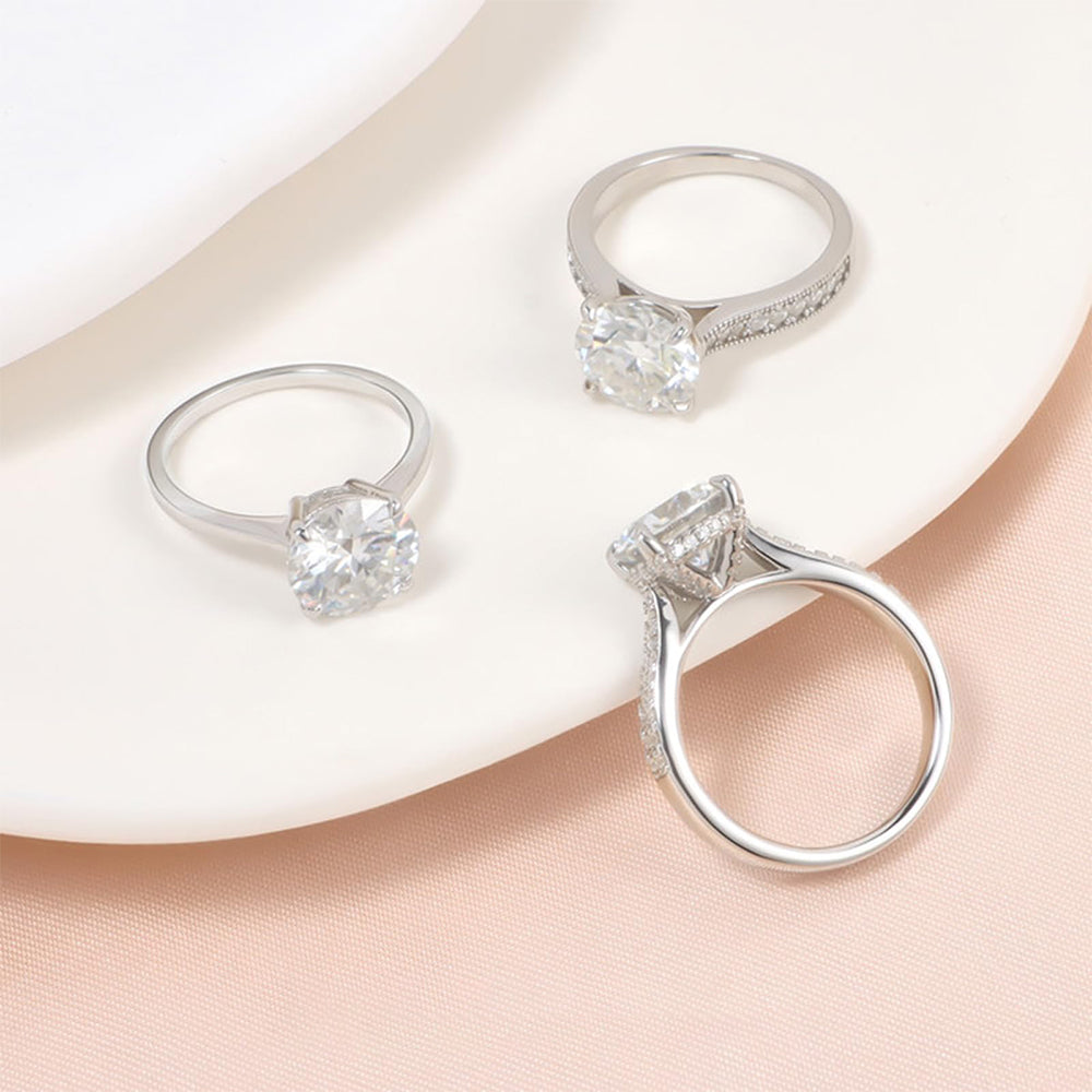 Round Solitaire Lab Grown Diamond Engagement Ring