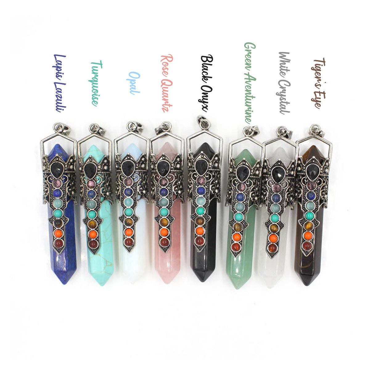 Chakra | Antique Silver Crown Crystal Pendulum