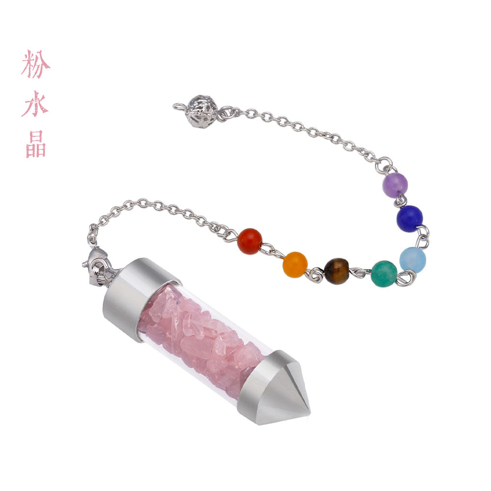 CICIORASTAR Glass bottle | Natural crystal gravel colorful bead chain pendant