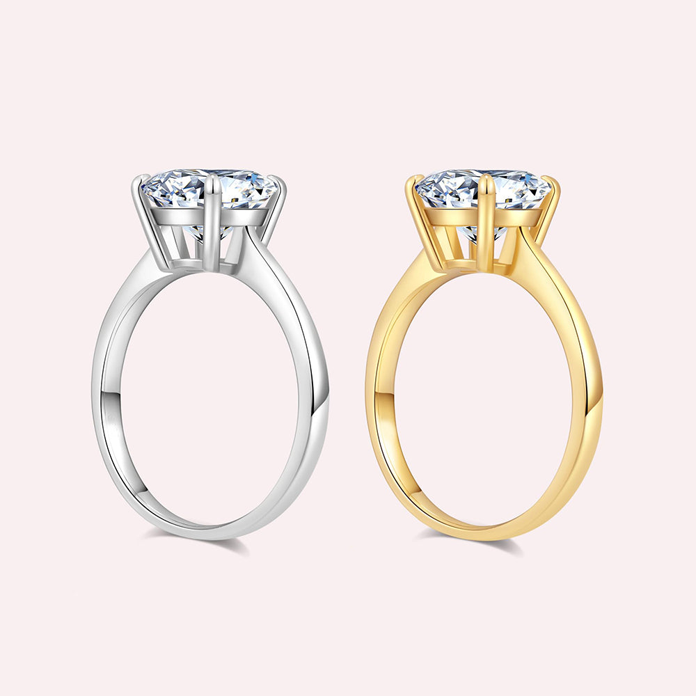 Gold Round Solitaire Lab Grown Diamond Engagement Ring