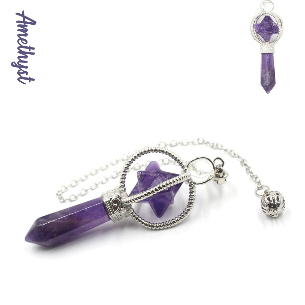 Melkaba｜Eight-Pointed Star Prism Crystal Pendulum