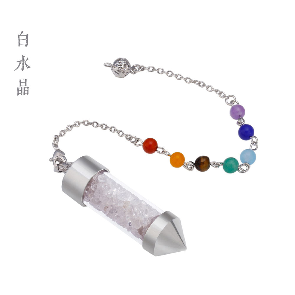 CICIORASTAR Glass bottle | Natural crystal gravel colorful bead chain pendant