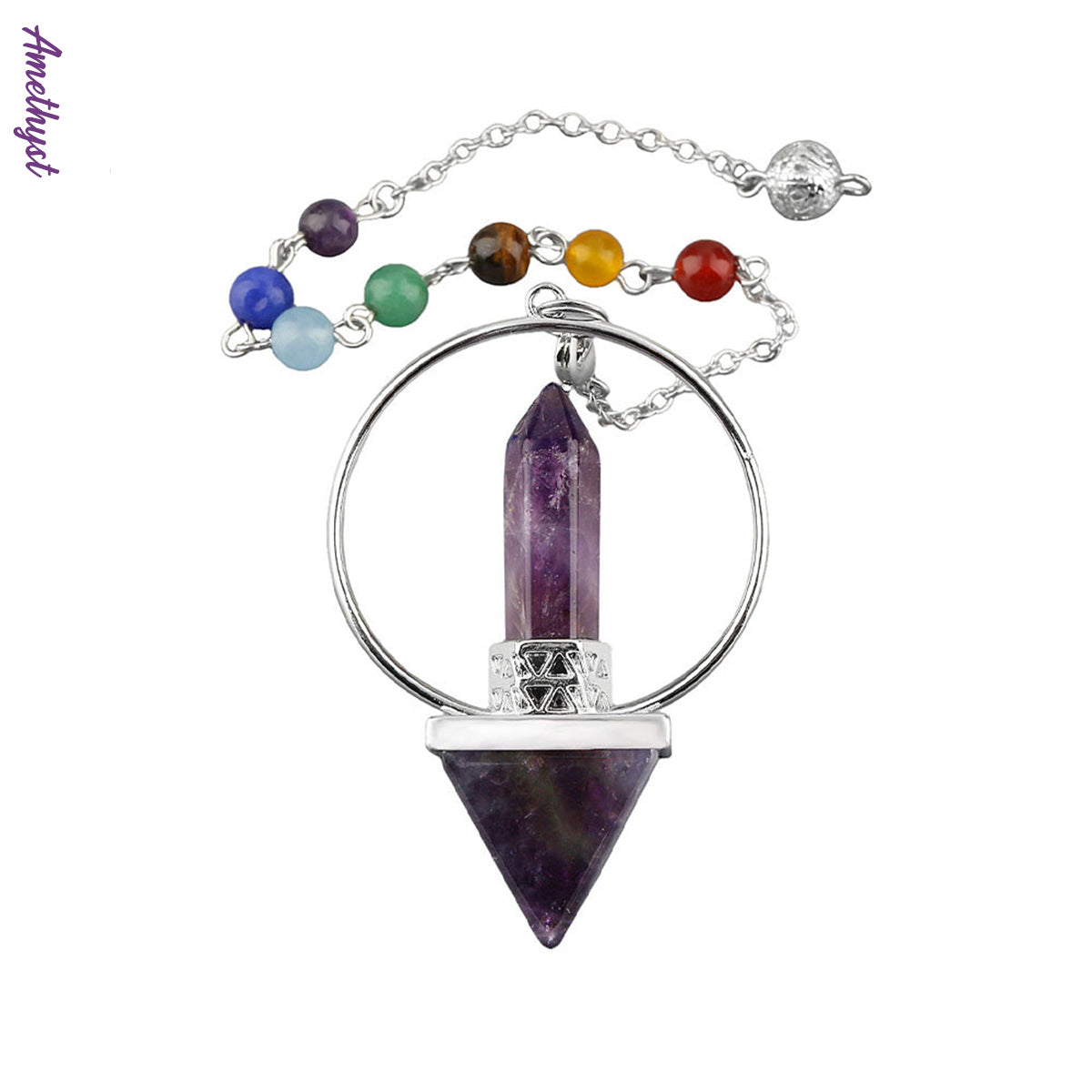 Chakra｜Pyramid Single Tip Crystal Pendulum