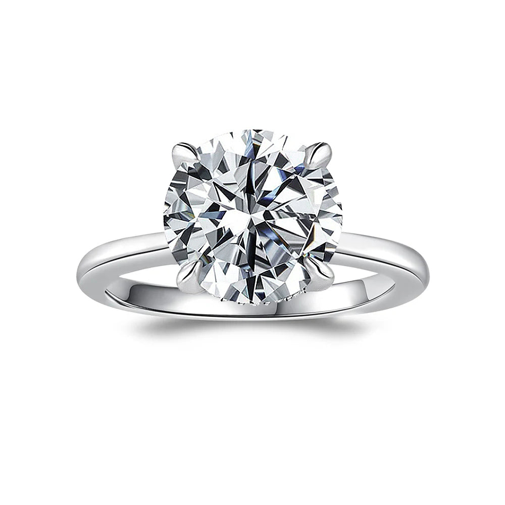 Large Brilliant 4CT 5CT Round Solitaire Lab Grown Diamond Engagement Ring
