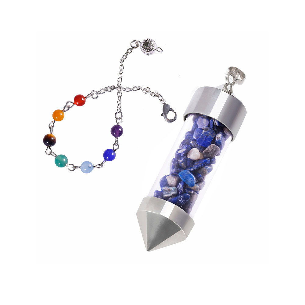 CICIORASTAR Glass bottle | Natural crystal gravel colorful bead chain pendant