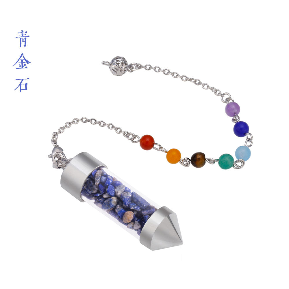 CICIORASTAR Glass bottle | Natural crystal gravel colorful bead chain pendant