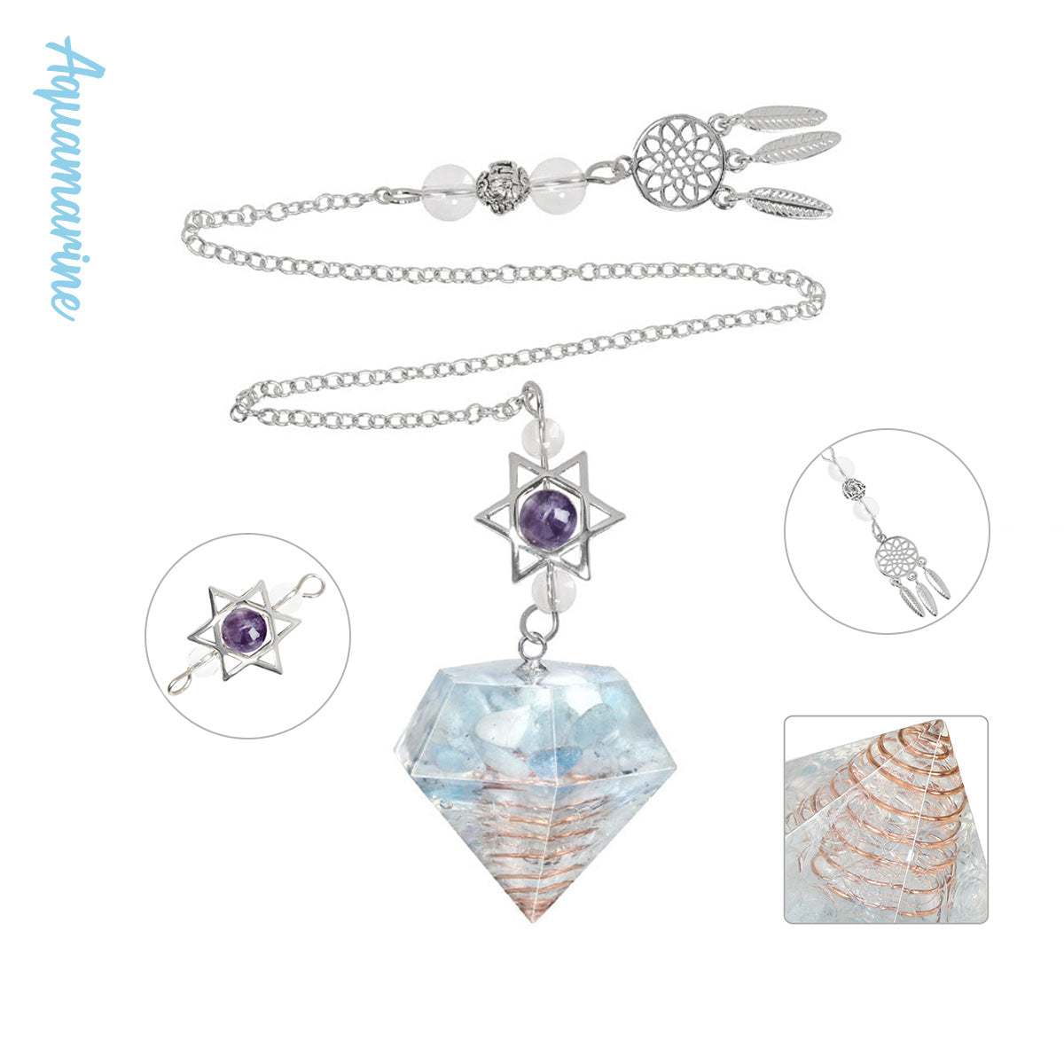 Dreamcatcher｜Hexagram Diamond Shaped Crystal Gravel Pendulum