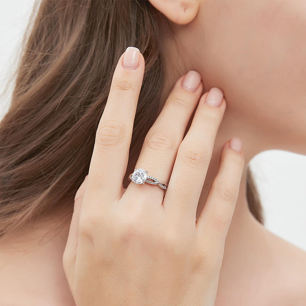 Twisted Vine Round Solitaire Promise Engagement Ring