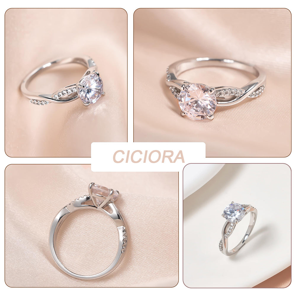 Twisted Vine Round Solitaire Promise Engagement Ring