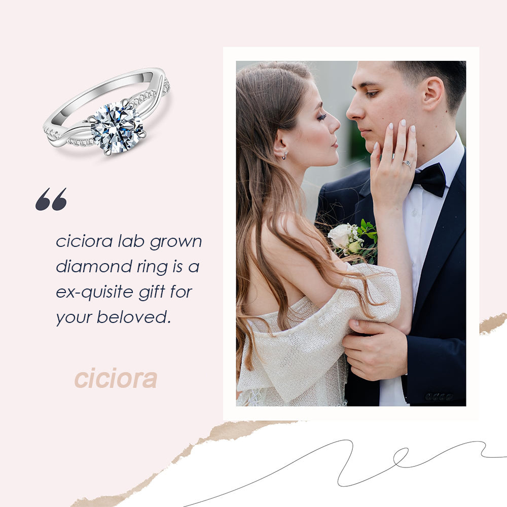 Twisted Vine Round Solitaire Promise Engagement Ring