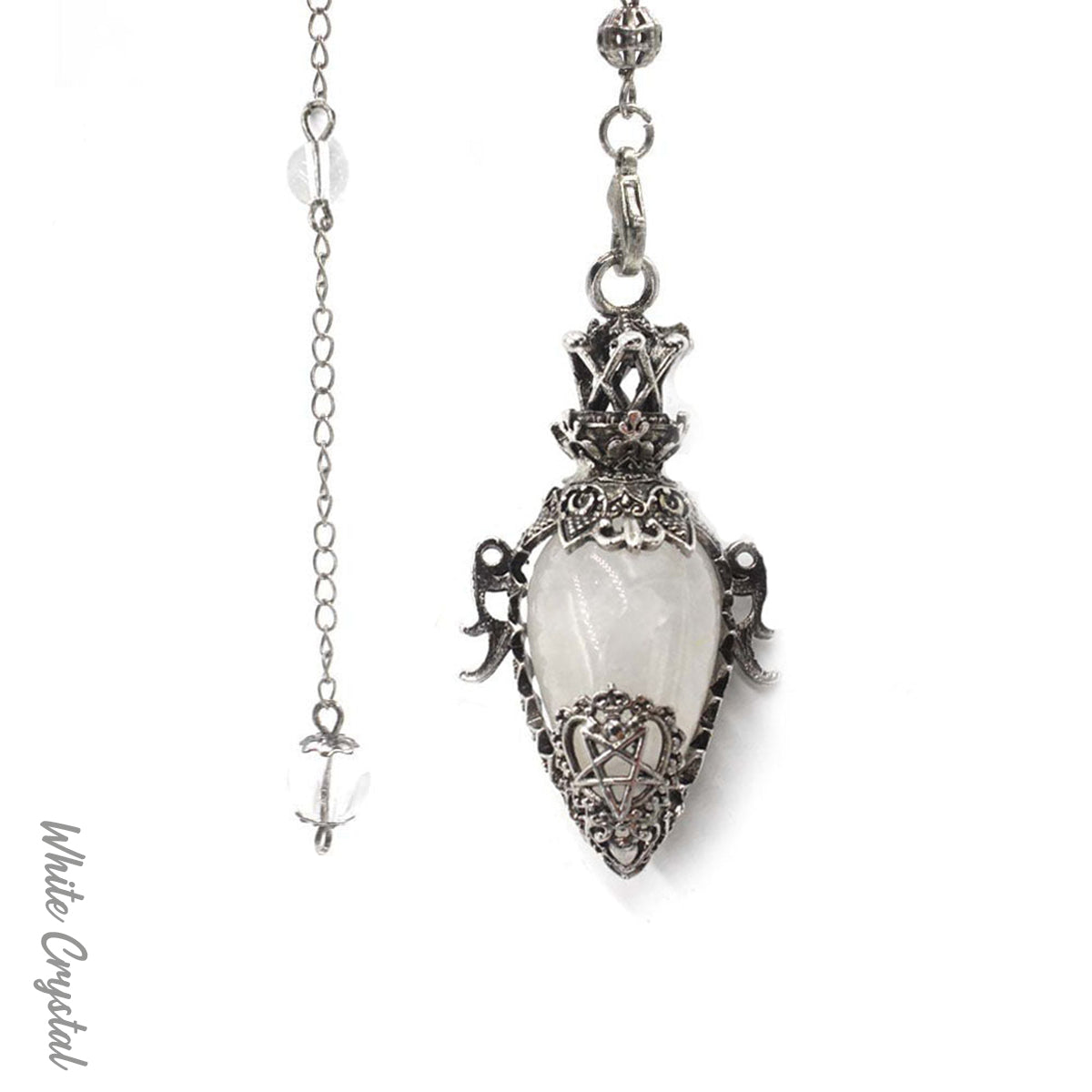 Antique Silver｜Magic Bottle Egg Shape Crystal Pendant Pendulum