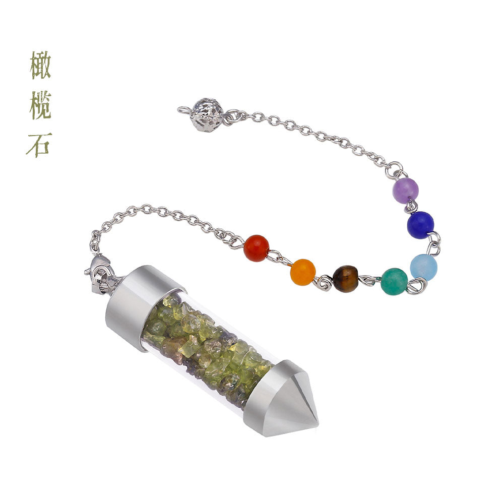 CICIORASTAR Glass bottle | Natural crystal gravel colorful bead chain pendant