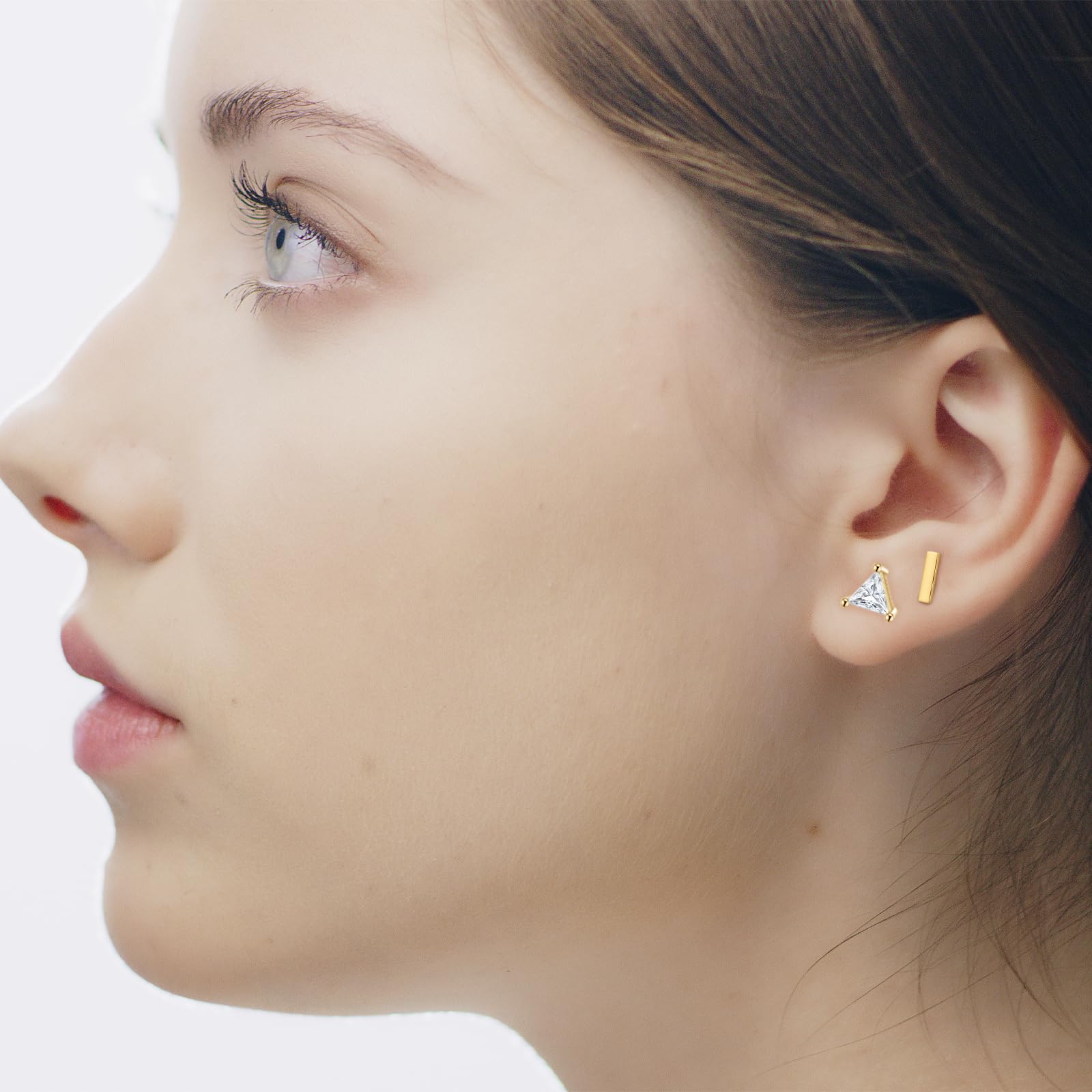 Trilliant Cut Lab Grown Diamond Stud Earrings
