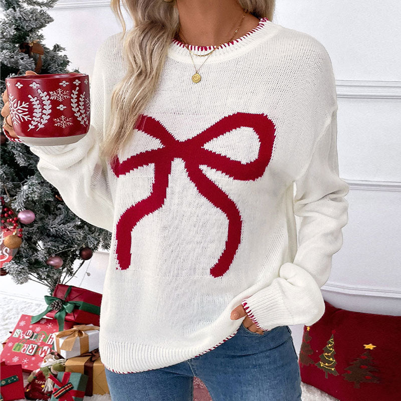 Christmas New Fashion Loose Bow Sweater