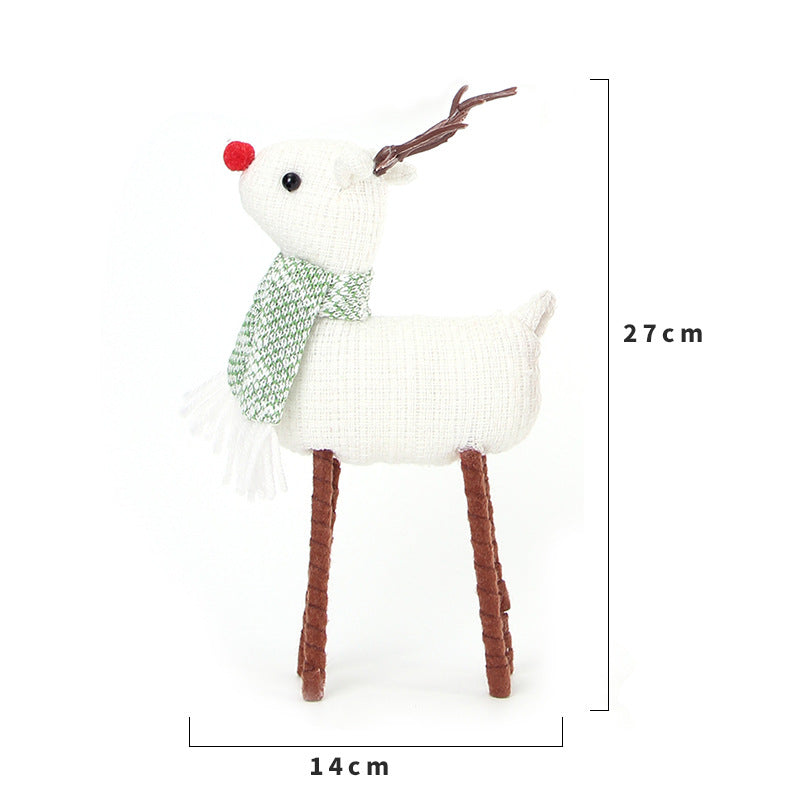 Christmas Little Elk Plaid Non-woven Decoration Desktop Ornaments