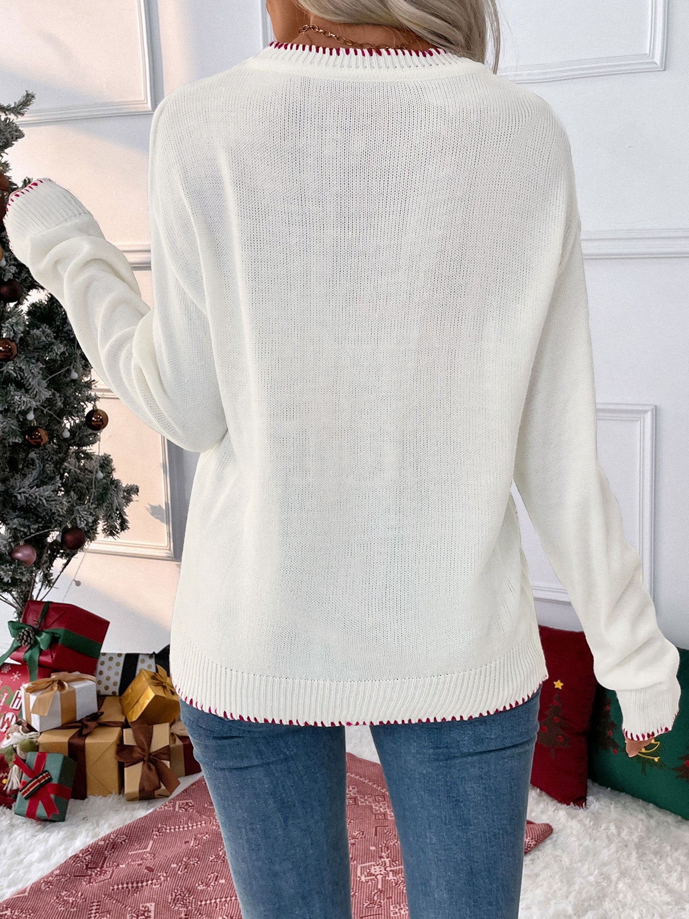 Christmas New Fashion Loose Bow Sweater