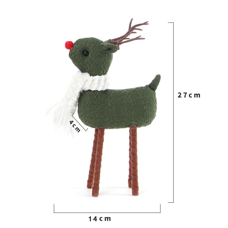 Christmas Little Elk Plaid Non-woven Decoration Desktop Ornaments