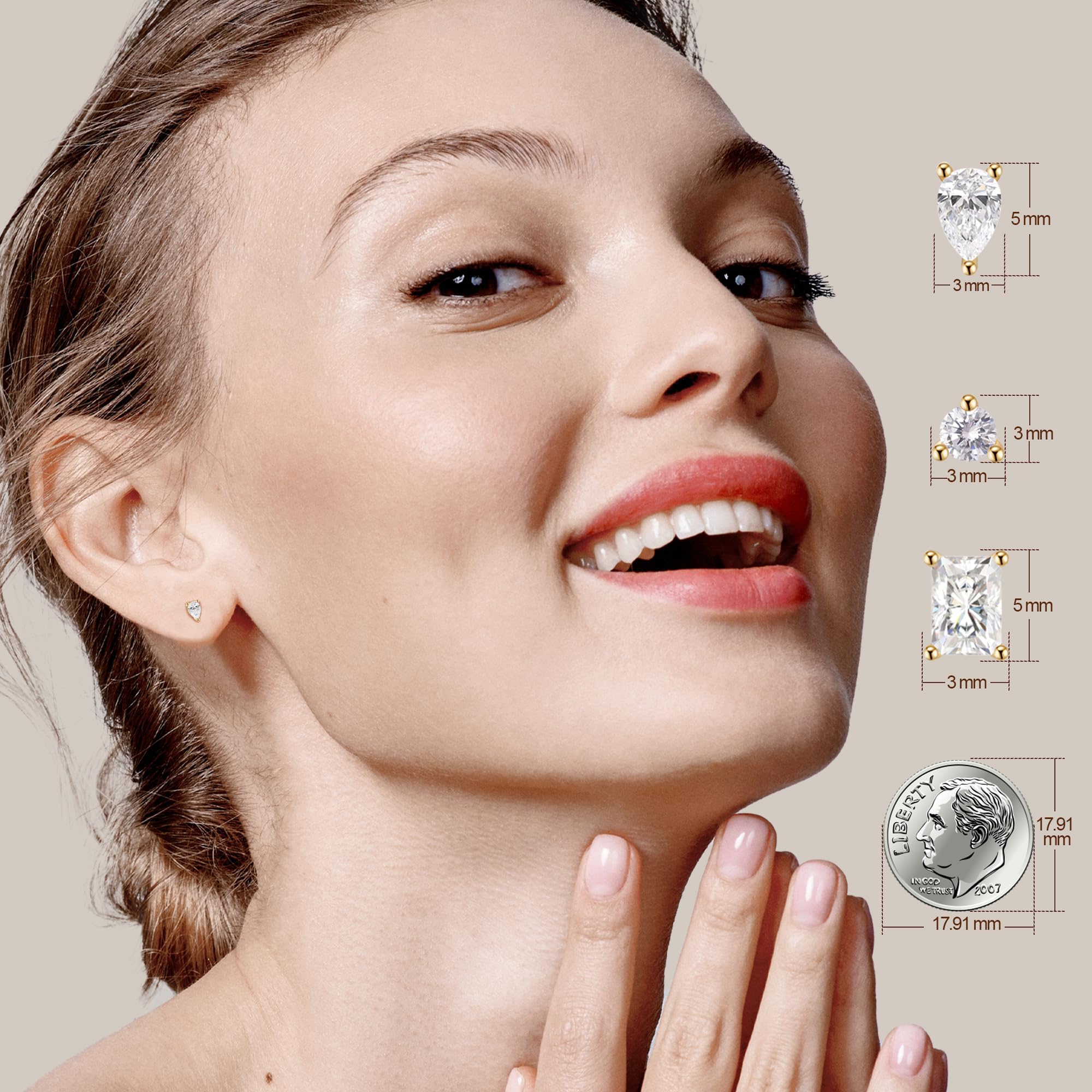 Water Drop Pear Cut Lab Grown Diamond Stud Earrings