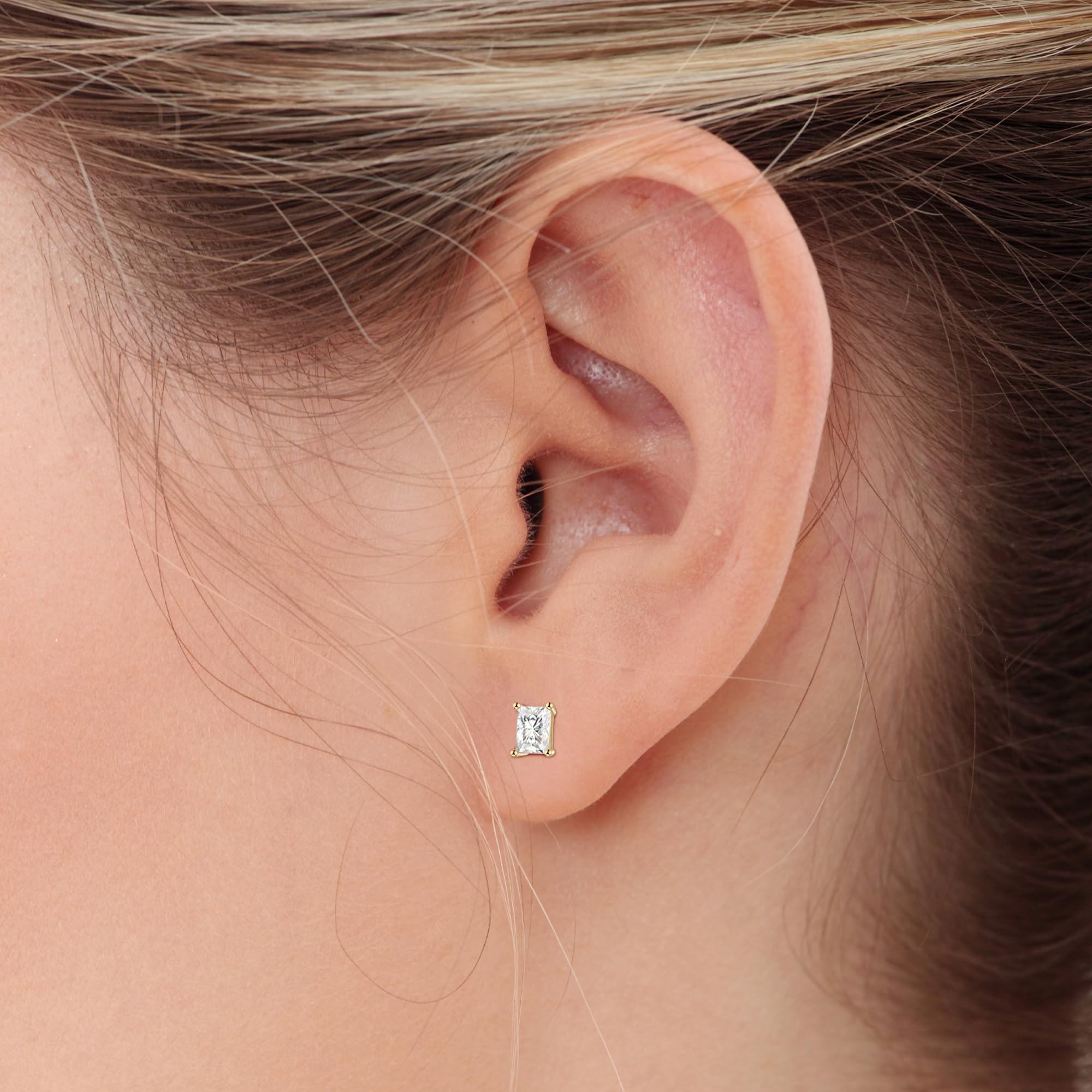 Radiant Cut Lab Grown Diamond Stud Earrings