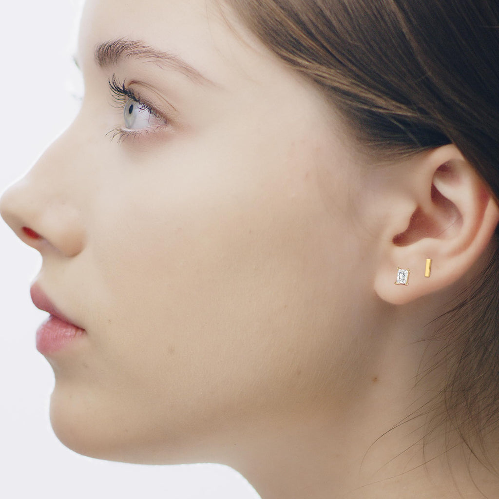 Radiant Cut Lab Grown Diamond Stud Earrings