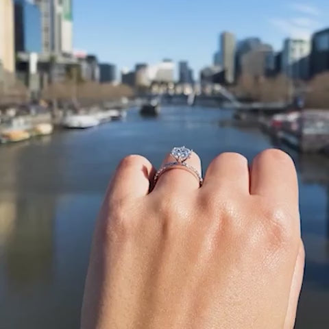 The Ring of Light of the Stars Lab Grown Diamond Halo 0.5 CTW Ring